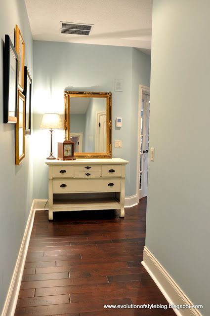 Guest Color Palette {Jenny from Evolution of Style}..The Creativity Exchange Benjamin Moore Palladian Blue, Creepy Shadow, Blue Benjamin Moore, Palladian Blue Benjamin Moore, Palladian Blue, Favorite Paint Colors, Paint Colors Benjamin Moore, Interior Paint Colors, Home Upgrades