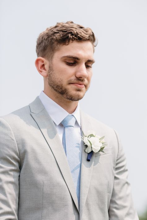 Light Gray Suit Blue Tie, Blue Gray Tuxedo Wedding, White Suit Blue Tie, Grey Suit With Light Blue Tie, Grey Suit Blue Tie Wedding, Tan Suit With Light Blue Tie, White Suit With Blue Tie, Grey Suit Light Blue Tie, Gray Suit With Blue Tie