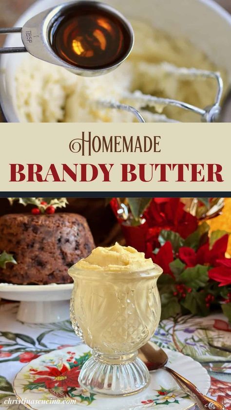 Brandy butter is a traditional accompaniment to Christmas pudding in the UK, and it's so simple to make, you probably won't believe it! Brandy Butter Sauce, Steamed Christmas Pudding, Brandy Butter Recipe, Slow Roast Beef, Brandy Recipe, Brandy Butter, Hard Sauce, Flavored Butter Recipes, Xmas Pudding