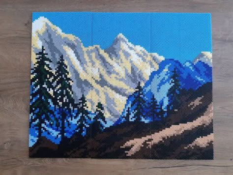 Perler Bead Landscape, Perler Creations, Native Beading Patterns, Easy Perler Beads Ideas, 3d Perler Bead, Perler Art, Hama Beads Design, Perler Bead Templates, Perler Crafts