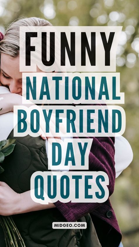 National Boyfriend Day is the perfect occasion to shower your special guy with love, appreciation, and a bit of humor. Whether you want to post a heartfelt message, a funny joke, or an aesthetic quote to celebrate him, finding the right words can make your Instagram post extra special. In this post, we’ve curated a collection of Happy National Boyfriend Day quotes, funny and hilarious messages, and aesthetically pleasing quotes that will make your boyfriend smile on his special day. From sweet and loving to hilarious and witty, these National Boyfriend Day quotes are the perfect way to show your boyfriend just how much he means to you. Happy National Boyfriend Day Messages, Funny National Days, National Boyfriend Day Quotes, Boyfriend Day Quotes, Pleasing Quotes, Daily Inspiration Quotes Motivation, Hilarious Messages, Funny Love Quotes For Boyfriend, Strong Daughter Quotes