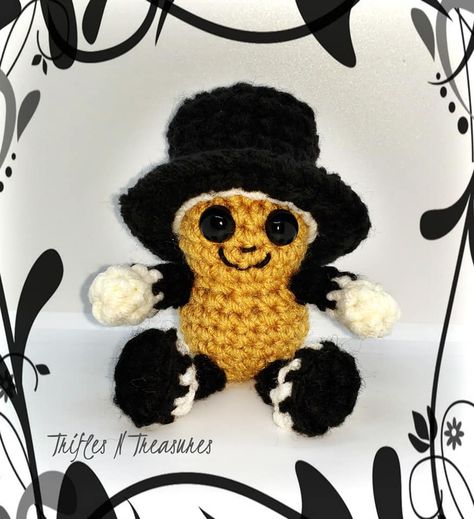 Crochet Peanut, Small Crochet Gifts, Crochet Amigurumi Patterns, Free Crochet Amigurumi, Just A Friend, Tall Hat, Girl Scout Activities, Crocheting Ideas, All Free Crochet