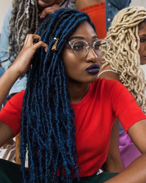 Exotic Braids, Peacock Hair Color, Blue Locs, Blue Hairstyles, Hairstyle Ideas For Short Hair, Prom Hairstyle Ideas, Midnight Blue Hair, Locs Styles, Light Blue Hair