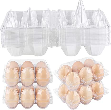 Ruisita 24 Pack Plastic Egg Cartons Clear Plastic Egg Holder Eco-friendly Egg Holder Storage Container Disposable Egg Tray Carton Holder for Family Pasture, Chicken Farm, Refrigerator Storage, 6 Grids Best Meal Prep Containers, Egg Packaging, Egg Cartons, Egg Tray, Egg Storage, Refrigerator Storage, Market Displays, Plastic Eggs, Airtight Food Storage