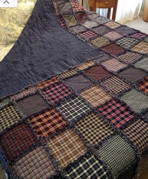 Flannel Rag Quilts, Rag Quilt Tutorial, Rag Quilt Patterns, Jean Quilt, Flannel Quilts, Plaid Quilt, Quilt Care, Homespun Fabric, Trendy Sewing