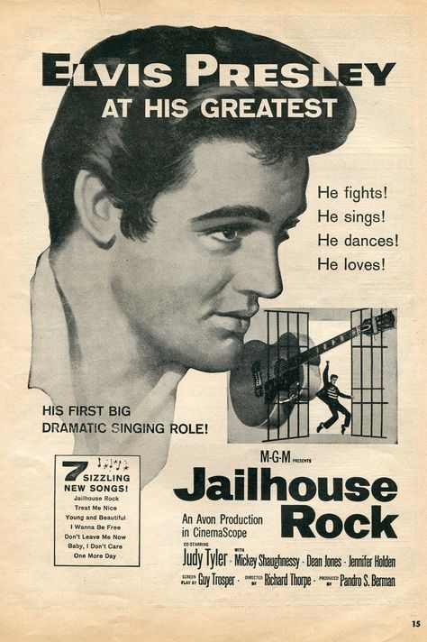 Jailhouse Rock Poster, Elvis Presley Jailhouse Rock, Pop Culture Magazine, Sport Posters, 50s Music, Rock Sign, Elvis Presley Movies, Poster Idea, Jailhouse Rock