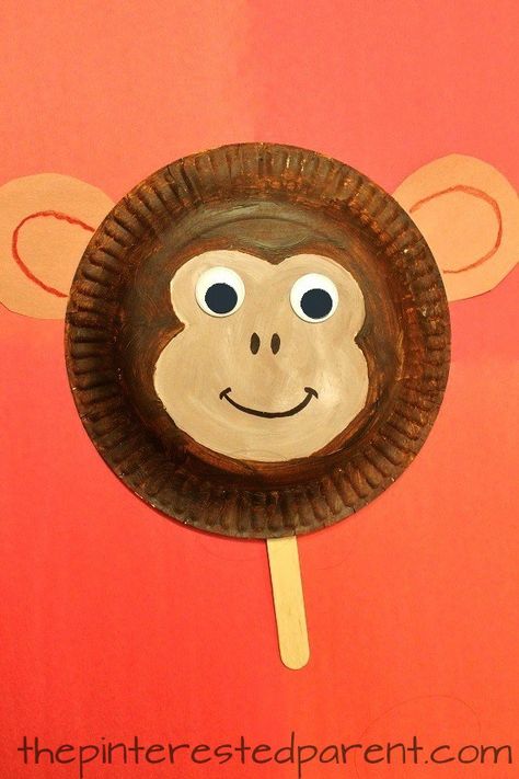 Paper Plate Monkey Mask craft for kids Paper Plate Monkey, Letter M Crafts, Paper Plate Masks, Summer Crafts For Toddlers, Mask Craft, Zoo Crafts, Paper Plate Animals, Monkey Mask, Monkey Crafts