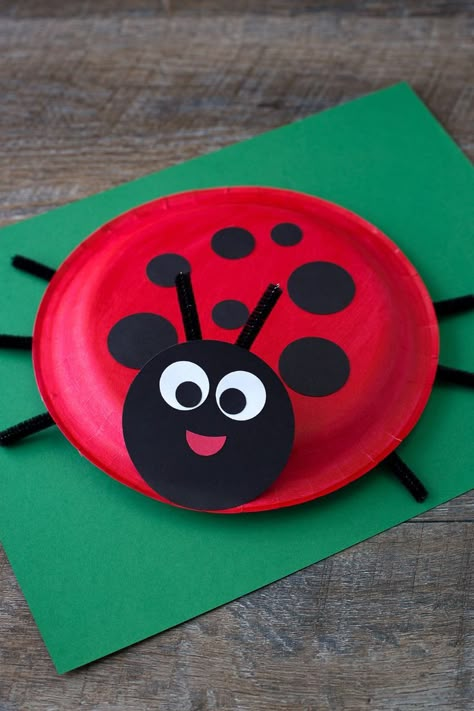 Paper Plate Crafts For Kids, Insect Crafts, Ladybug Crafts, Spring Crafts For Kids, Summer Crafts For Kids, Animal Crafts For Kids, Lady Bugs, Paper Plate Crafts, Daycare Crafts