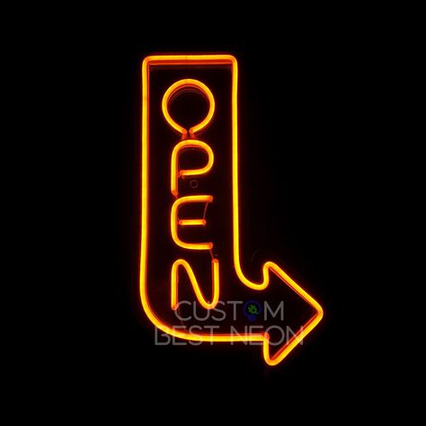 Neon Open Sign Aesthetic, Open Signs Ideas Business, Reference Building, Led Open Sign, Neon Open Sign, Building Photo, Neon Bar Signs, Advertising Methods, Open Sign