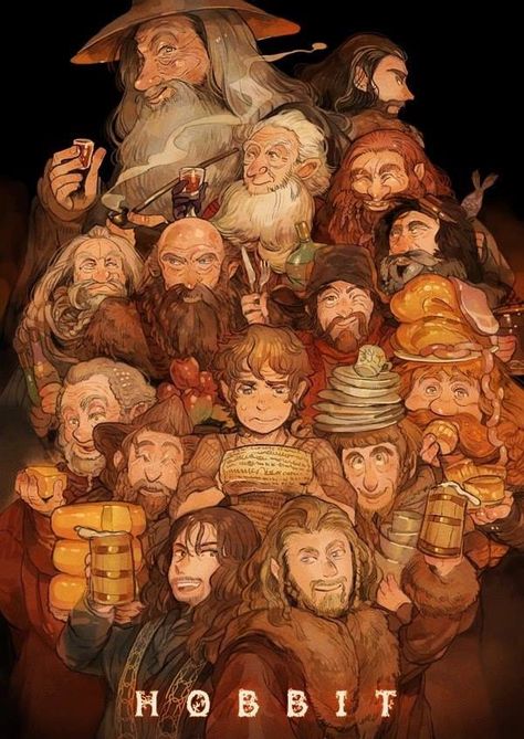 The Hobbit...Dwarfs are "cracking" good cooks and party. John Howe, Hobbit Art, Fili And Kili, Bd Art, Middle Earth Art, Desolation Of Smaug, Lotr Art, Bilbo Baggins, Thranduil