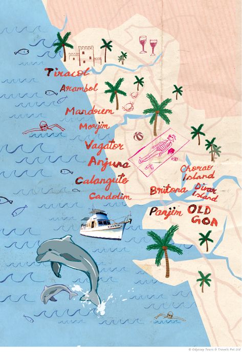 The Solita on Behance Senior Scrapbook Ideas, Maps Aesthetic, Goa Travel, Holiday Homework, India Travel Guide, Diy Travel Journal, Map Illustration, Science Illustration, Travel Inspiration Destinations