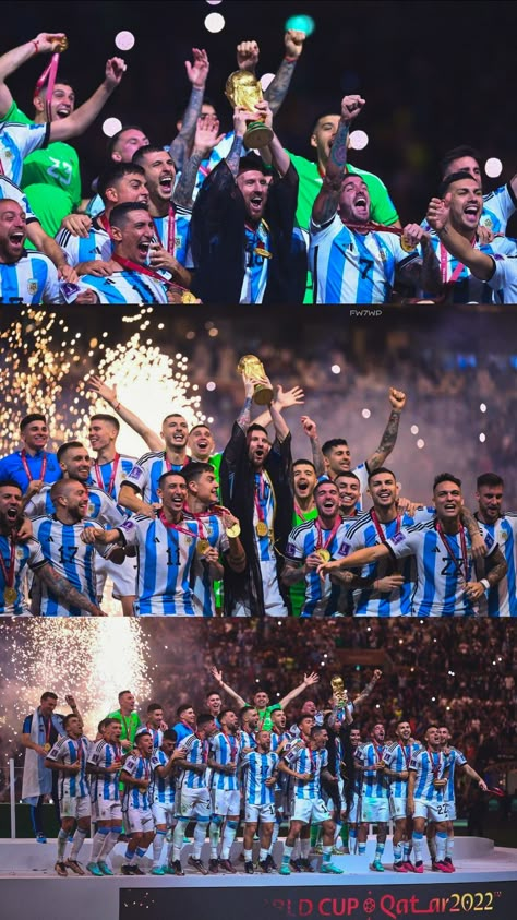 Winners 🏆 Messi Logo, Argentina Players, Arsenal Fc Wallpapers, Lionel Messi Family, Messi Pictures, Juventus Players, Argentina Football Team, Messi Poster, Argentina World Cup