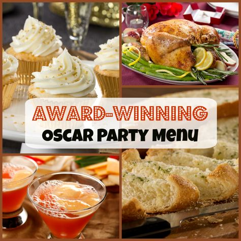 Award-Winning Oscar Party Menu Oscars Party Food, Academy Awards Party Food, Oscar Theme Party, Oscar Party Food, Oscar Theme, Oscar Food, Oscars Theme Party, Oscar Party Ideas, Oscars Party Ideas