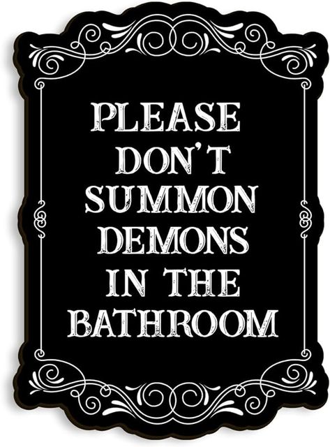 Amazon.com : Please Do Not Summon Demons In The Bathroom, Gothic Bathroom Decor Wall Art, Halloween Decorations Indoor, Witchy Room Decor, Goth Room Decor, Funny Bathroom Decor (retro style) : Home & Kitchen Witchy Bathroom Decor, Gothic Bathroom Ideas, Witchy Bathroom, Goth Bathroom, Gothic Bathroom Decor, Halloween Bathroom Decor, Gothic Bathroom, Goth Room Decor, Bathroom Wall Decor Art