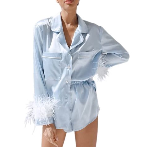 Pijamas Women, Short Satin, Pyjama Satin, Satin Set, Satin Shorts, Silk Pajama Set, Long Sleeve And Shorts, Traje Casual, Night Suit