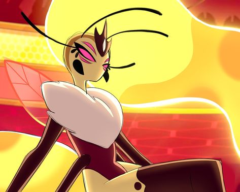 Queen Bee Redesign Helluva Boss, Queen Oc Art, Cheap Wishlist, Hazbin Hotel Redesign, Bee Oc, Bee Helluva Boss, Queen Bees Art, Boss Wallpaper, Bee Art