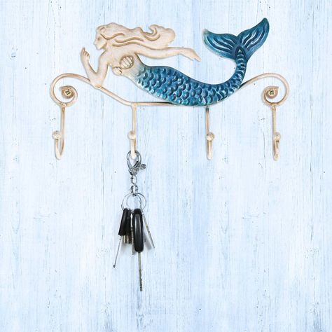 Mermaid Concept, Coastal Bedding Sets, Seaside Homes, Wall Mounted Key Holder, Beachfront Decor, Coastal Bedding, Mermaid Room, Mermaid Lagoon, Retro Living Rooms