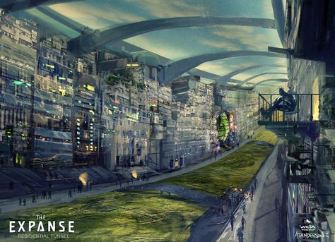 ArtStation - The Expanse :- Early Concept Work - Ceres Residental, Adam Anderson Spaceship Illustration, Adam Anderson, Space Colony, Sci Fi Spaceships, Sci Fi Environment, Weta Workshop, Spaceship Art, Alien Races, Futuristic Art