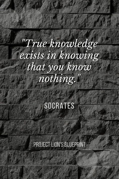 Delve into the essence of deep wisdom with Socrates: 'True knowledge exists in knowing that you know nothing.' Embrace the profound humility of acknowledging the limits of understanding. Explore more Greek philosophy quotes for timeless insights into the pursuit of genuine knowledge Philosophy Quotes Deep Wisdom, Wisdom Quotes Deep, Quotes From Socrates, Philosophy Quotes Deep, Famous Philosophy Quotes, Ancient Wisdom Quotes Philosophy, Best Philosopher Quotes, Thinker Quotes, The Only True Wisdom Socrates