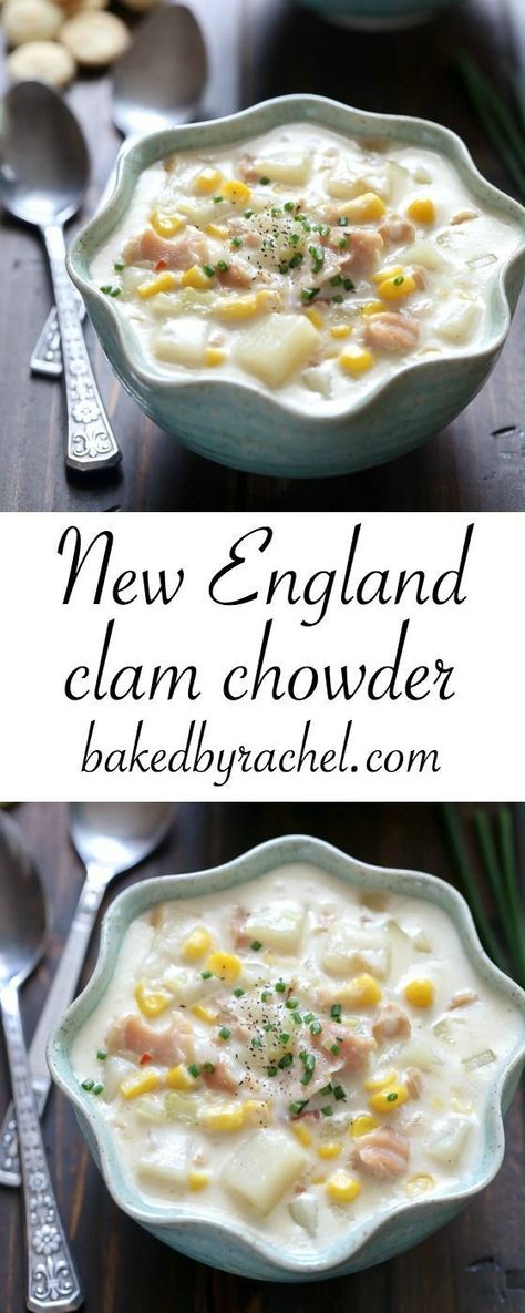 Clam And Corn Chowder Recipe, Slow Cooker Clam Chowder, Clam Chowder Recipe, New England Clam Chowder, Corn Chowder Recipe, Chowder Soup, Chowder Recipe, Clam Recipes, Clam Chowder