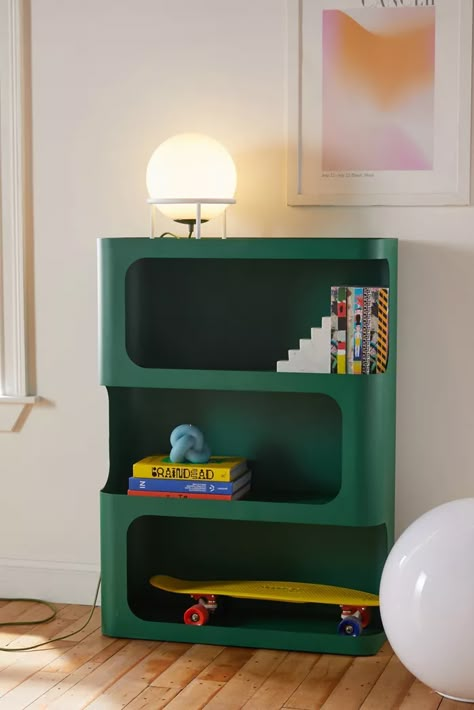 Bookshelves | Floating + Ladder Bookshelves | Urban Outfitters Ladder Bookshelves, Bookshelves Floating, Green Shelf, Electric Style, Metal Bookshelf, Furniture Storage Cabinets, Wall Bookshelves, Storage Racks, Furniture Storage