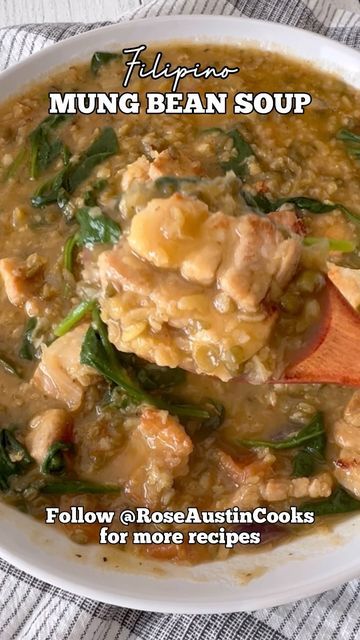 RoseAustinCooks on Instagram: "Sharing my mung bean soup (aka Balatong) recipe in honor of Filipino Food Month. What’s your favorite Filipino dish? #mungbeansoup #mungbean #balatong #filipinofood #filipinorecipe #filipinocomfortfood #roseaustincooks" Balatong Recipe Filipino, Filipino Soup Dishes, Mungo Beans Filipino Recipe, Mung Bean Recipes, Sotanghon Soup, Mung Bean Soup, Filipino Soup, Filipino Dish, Soup Dish