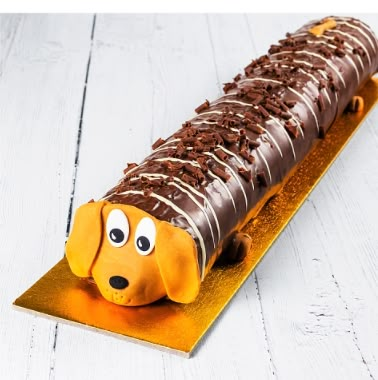 Sausage Dog Cake, Colin The Caterpillar Cake, Dachshund Cake, Taco Cake, Caterpillar Cake, Chocolate Sponge Cake, Log Cake, Dog Birthday Cake, Sponge Cake Recipes