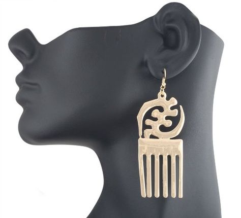 Big Earrings Aesthetic, Africa Design, Ankh Cross, African Accessories, Adinkra Symbols, Wooden Jewellery, Earrings Aesthetic, Real Gold Jewelry, Paper Earrings