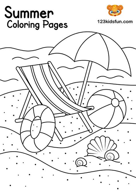 Happy Summer Holidays, Summer Coloring Sheets, Nursery Worksheets, Beach Coloring Pages, Summer Drawings, Summer Coloring, Farm Animal Coloring Pages, Summer Coloring Pages, Daycare Ideas