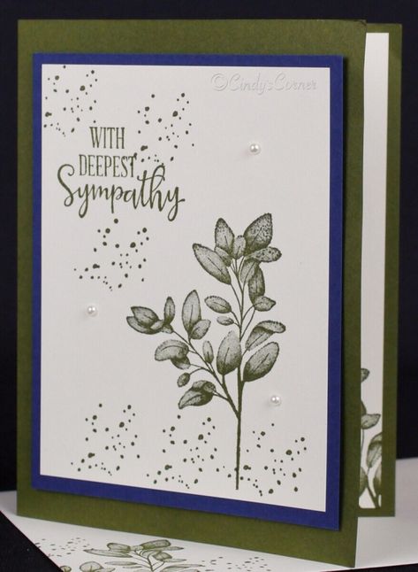 Forever Fern Sympathy Cards, Male Sympathy Cards Stampin Up Ideas, Su Forever Fern Cards, Stampin Up Sympathy Cards Ideas, Stampinup Sympathy Cards, Symphaty Cards, Forever Fern Cards, Homemade Sympathy Cards, Sympathy Cards Handmade Simple