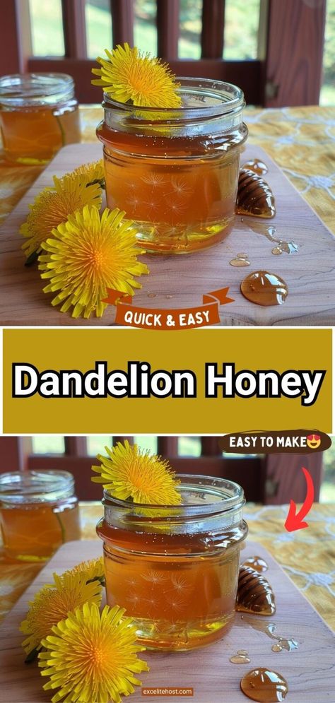 With this delicious Dandelion Honey Recipe, little ones will be able to connect with nature while enjoying a homemade sweet snack! Dandelion Honey Recipe, Dandelion Honey, Nature Recipes, Affordable Skin Care Routine, Honey Uses, Dandelion Flowers, Herbal Remedies Recipes, Canning Food, Connect With Nature