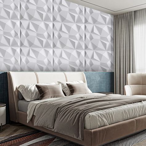 3D Wall Panels Geometric Relievo PVC Matt White TV Background Ceiling Wall Tiles | eBay White Tv, Pvc Wall Panels, 3d Panels, Interior Wall Decor, Tv Background, 3d Wall Panels, Pvc Wall, Textured Wall, Wall Panel