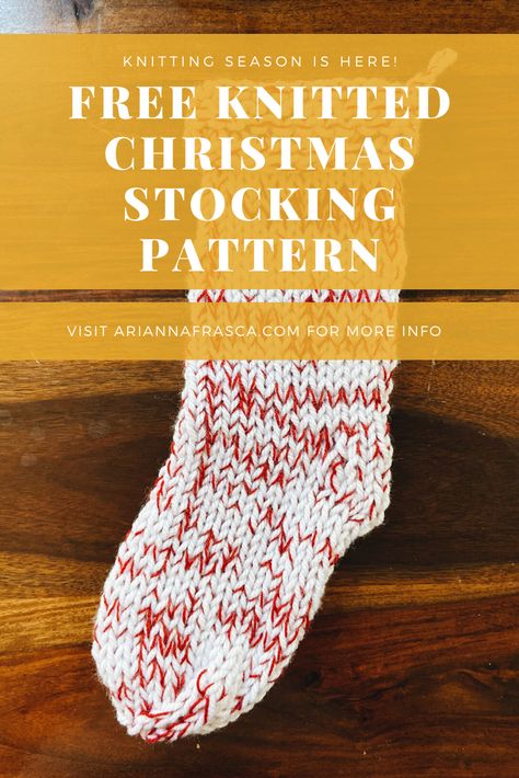 Make your own stockings this year with this free Christmas stocking pattern. A great beginning knitting project and they turn out so beautiful! Free Christmas Stocking Patterns To Knit, Knitted Christmas Stocking Patterns Free Easy, Knitted Stockings Christmas Free Pattern, Knit Stocking Pattern Free, Knitted Stockings Christmas, Knitted Christmas Stocking Patterns Free, Christmas Stocking Knitting Pattern, Beginning Knitting, Stocking Knitting Pattern