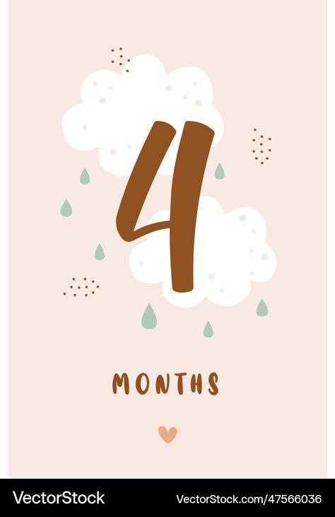 Month Milestones, 4 Month Baby, Baby Month Stickers, Milestone Stickers, Month Stickers, Old Logo, 4 Month Olds, Milestone Cards, Baby Card