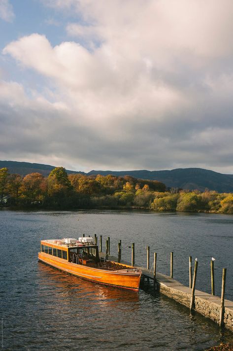 Tour boat moored at Keswick end of Derwent Water. Lake District, Cumbria, UK. Lake District Keswick, Derwent Water Lake District, Keswick Lake District, Cumbria Lake District, Derwent Water, Extraterrestrial Life, Family Heritage, London Calling, Cumbria