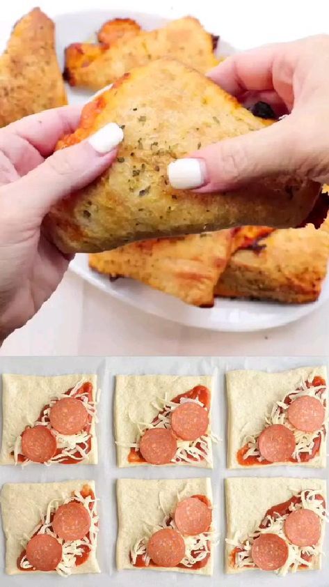 Lunch Recipes Easy, Pizza Pockets, Homemade Lunch, Cheap Dinner Recipes, Tasty Videos, Ground Beef Recipes For Dinner, Easy Lunch Recipes, Easy Cheesy, Dandelion Recipes