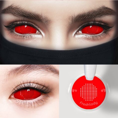 Red Sclera Contacts, Red Sclera Eyes, Red Eyes Contacts, Red Sclera, Sclera Lenses, Red Contacts Lenses, Cool Contacts, Iris Eye, Red Contacts