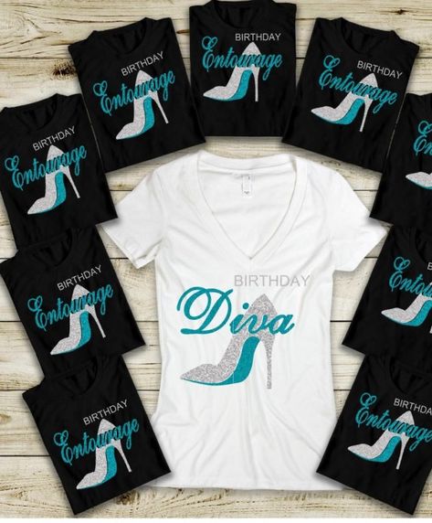 Diva’s on Parade Birthday Shirts Sweet 16 Shirts Ideas, Sweet 16 Shirts Ideas Design, Shirts Ideas Design, Adult Birthday Shirts, Sweet 16 Shirts, Birthday Group Shirts, Birthday Outfit Ideas For Women, 30th Birthday Ideas For Women, Girls Weekend Shirts