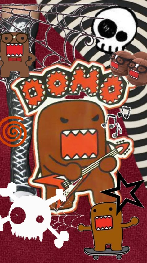 domo‼️ #domo #domoplush #scene #scenecore #skull Scenecore Wallpaper, Scene Aesthetic, Scene Core, 2000s Emo, Scene Outfits, Emo Wallpaper, Scene Kids, Aesthetic Backgrounds, Create Collage