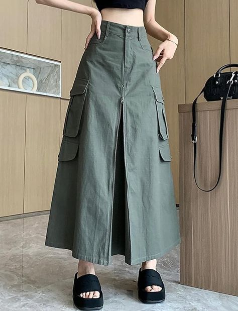 Long Cargo Skirt, Cargo Skirts, Skirt Cargo, Valentino Red, Garment Details, Thrift Flip, Long Skirts For Women, Cargo Skirt, Modern Fashion