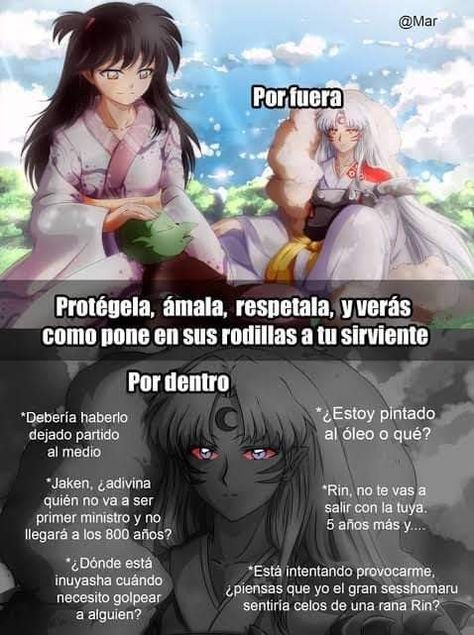 Inuyasha Memes, Rin And Sesshomaru, Seshomaru Y Rin, Inuyasha And Sesshomaru, Inuyasha Fan Art, Sasuke X Naruto, Shōnen Manga, How To Train Your Dragon, Inuyasha