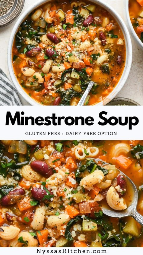 Gluten Free Minestrone Soup, Gluten Free Minestrone, Nutritious Vegetables, Paleo Soups, Dried Spices, Minestrone Soup Recipe, Carrots Celery, Canned Tomatoes, Gluten Free Noodles