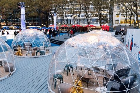 Igloo Dining, Winter Igloo, Park Grill, Bryant Park Nyc, City Winery, Stone Street, Nyc Christmas, Best Christmas Markets, Nyc Park