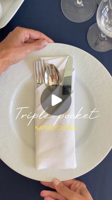 70K likes, 267 comments - cookwithmanuela on November 19, 2022: "✨triple pocket napkin fold ✨ Easy and elegant way to fold your napkin with three angled pockets to place your flatware 🍴… and be a little fancy 😘 Have you tried this before?! I have a few more folding ideas to share with you. So stay tuned 🤗❤️ #tutorial #howto #napkinfold #dinnerparty #tabledecor". Cool Way To Fold Napkins, Napkin Fold With Pocket, Napkin Pockets For Silverware, How To Fold Vanity Fair Napkins, 3 Pocket Napkin Fold, Angled Pocket Napkin Fold, How To Fold Paper Napkins With Utensils Party Ideas, Ways To Fold Napkins With Silverware, How To Fold Cutlery In Napkins