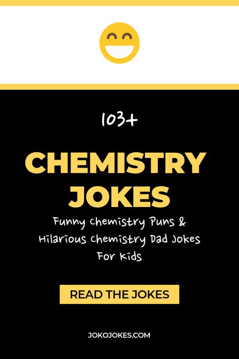 Here are the 103 funny chemistry jokes. These chemistry jokes science humor, chemistry jokes science humor funny, chemistry jokes flirty, chemistry jokes science humor biology, chemistry jokes science humor periodic table will make you laugh out loud with kids and adults. Cute chemistry one liners and quotes to tell your friends for a funny humor night. Funny Science Jokes Chemistry, Chemistry Jokes Flirty, Chemistry Quotes Science, Biology Funny Science Jokes, Funny Chemistry Jokes, Chemist Jokes, Jokes Flirty, Science Humor Biology, Cute Chemistry