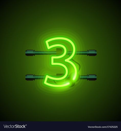 Stylish Number Fonts, Combi Hippie, Neon Number, Neon City, Number Three, Stylish Letters, Green Laser, Green Cards, Number 3