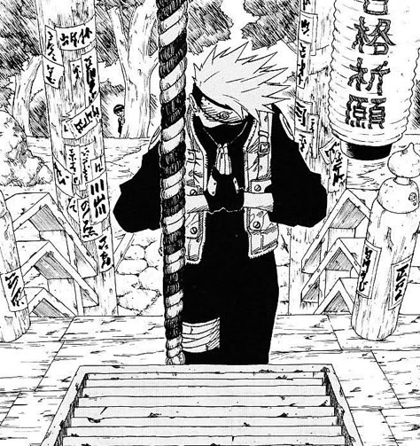 Kakashi-  is that a shrine? Kakashi Manga, Naruto Drawings, Kakashi Sensei, Naruto Kakashi, Naruto Pictures, Kakashi Hatake, Manga Pages, Naruto Wallpaper, Anime Wall Art