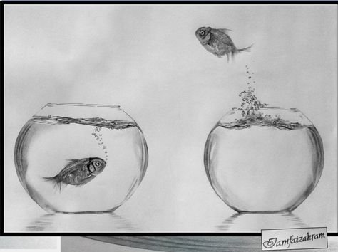 fish bowl sketch Bowl Sketch, Fish Bowl Perspective Drawing, Fish Bowl Tattoo, Fishbowl Drawing, Fish Bowl Drawing, Fishbowl Sketch, Fish Bowl Head Drawing, Fish Bowl Sketch, Japanese Fish