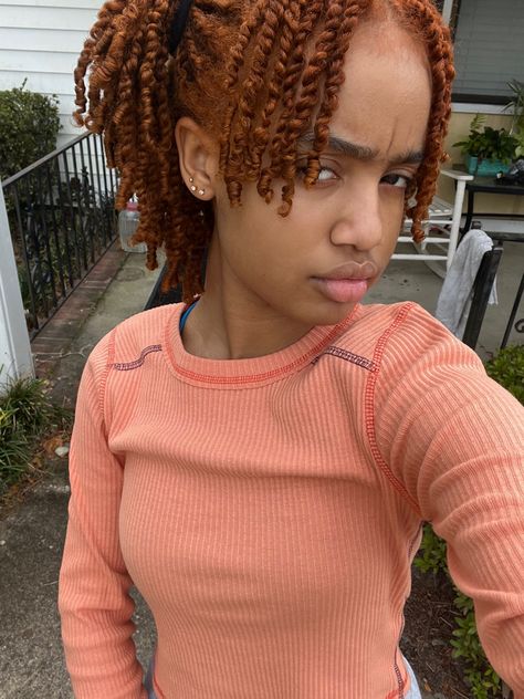 Ginger Mini Twists, Ginger Protective Styles, Short Natural Hairstyles 4c, Ginger Twists, Short Mini Twist Hairstyles, Cute Short Natural Hairstyles 4c, Natural Hair Aesthetic, Natural Hairstyles 4c, Mini Twist Hairstyles