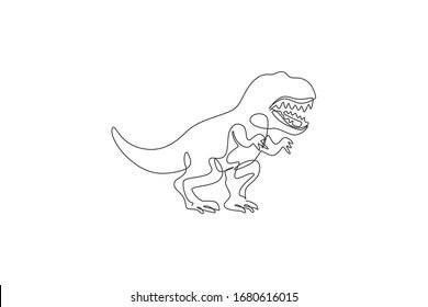 Simple Jurassic Park Tattoo, Single Line Dinosaur Tattoo, T Rex Outline, Dinosaur Line Drawing, Dinosaur Line Art, Rex Tattoo, T Rex Tattoo, Museum Logo, Dinosaur Tattoos